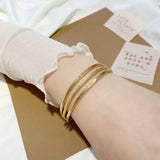 BR236 24KT Three-Line Bracelet Bangle Gift