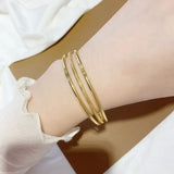 BR236 24KT Three-Line Bracelet Bangle Gift