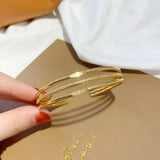 BR236 24KT Three-Line Bracelet Bangle Gift