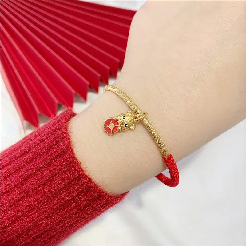 Vintage Tiger 24KT Bracelet Bangle for Women - Fine Jewelry for Bride
