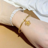 Vintage Flower 24KT Bracelet Bangle for Women