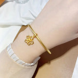 Vintage Flower 24KT Bracelet Bangle for Women