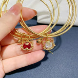Vintage Tiger Bells 24KT Bracelet Bangle Gift