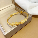 BR247 Vintage PIXIU Coin 24KT Bracelet Bangle