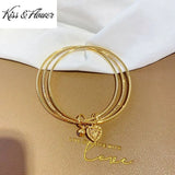 Vintage Heart Bells 24KT Bracelet Bangle