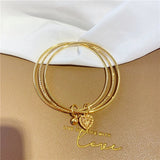 Vintage Heart Bells 24KT Bracelet Bangle