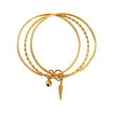 Feather Bell 24KT Bracelet Bangle for Women