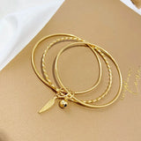 Feather Bell 24KT Bracelet Bangle for Women