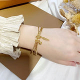 Feather Bell 24KT Bracelet Bangle for Women