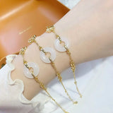 BR252 Vintage Hollow Rose Flower 24KT Bracelet