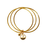 Mermaid Tail Bells 24KT Bracelet Bangle for Woman Bride Birthday Wedding