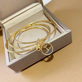 Mermaid Tail Bells 24KT Bracelet Bangle for Woman Bride Birthday Wedding