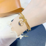 Mermaid Tail Bells 24KT Bracelet Bangle for Woman Bride Birthday Wedding