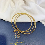 Mermaid Tail Bells 24KT Bracelet Bangle for Woman Bride Birthday Wedding