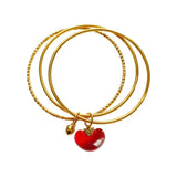 Red Bean 24KT Bracelet Bangle for Women