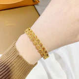 BR271 Wheat 24KT Open Bracelet Bangle