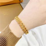 BR271 Wheat 24KT Open Bracelet Bangle