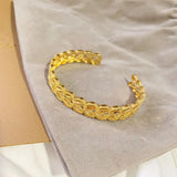 BR271 Wheat 24KT Open Bracelet Bangle