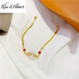 Vintage Round Jade 24KT Bracelet for Woman
