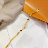 Vintage Round Jade 24KT Bracelet for Woman