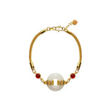 Vintage Round Jade 24KT Bracelet for Woman