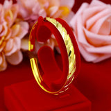 BR28 Round Retro 24KT Opening Bracelet Bangle