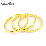 BR28 Round Retro 24KT Opening Bracelet Bangle