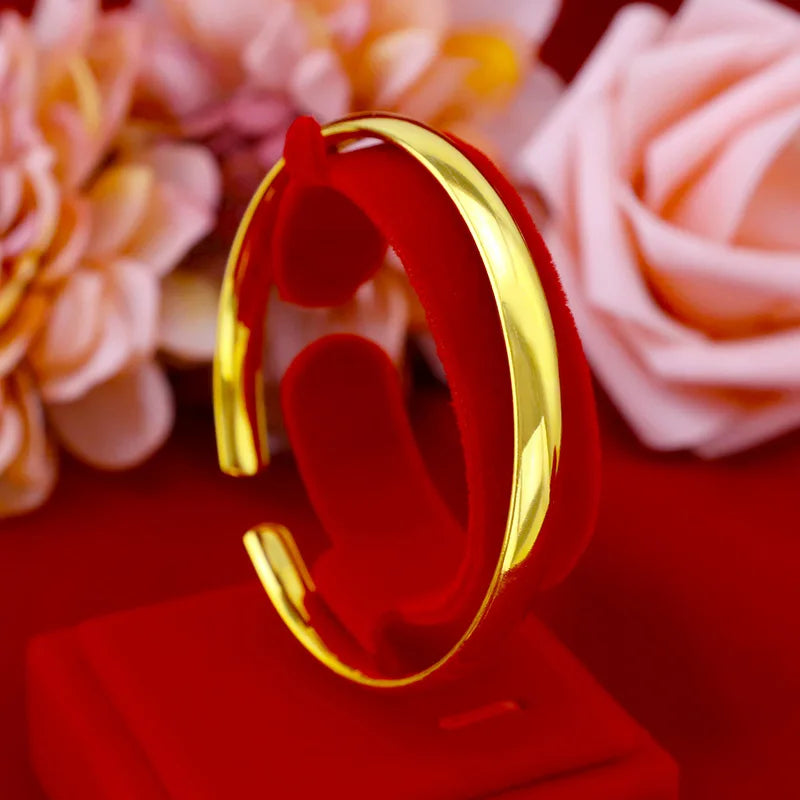 BR28 Round Retro 24KT Opening Bracelet Bangle
