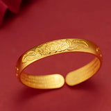 BR283 Peony 24KT Bracelet Bangle - Fine Jewelry Woman Girl Bride Party Gift