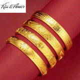 BR283 Peony 24KT Bracelet Bangle - Fine Jewelry Woman Girl Bride Party Gift