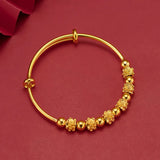 BR284 Flower Beads 24KT Bracelet Bangle Gift