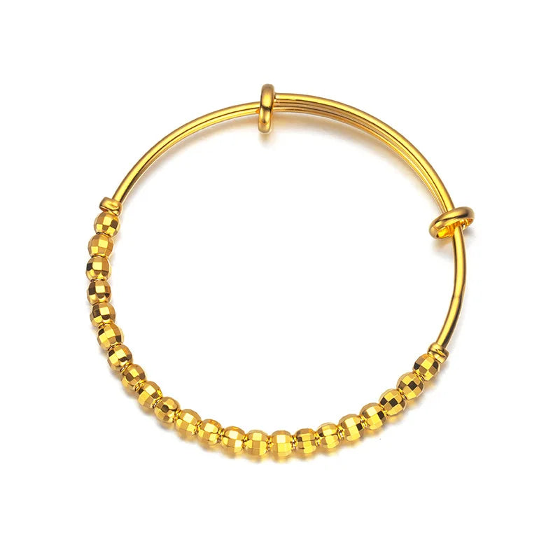 BR288 Laser Bead 24KT Bracelet Bangle for Women Girl Bride