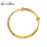 BR288 Laser Bead 24KT Bracelet Bangle for Women Girl Bride