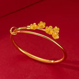 Peach Blossom 24KT Bracelet Bangle Bridal Jewelry Gift