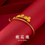 Peach Blossom 24KT Bracelet Bangle Bridal Jewelry Gift