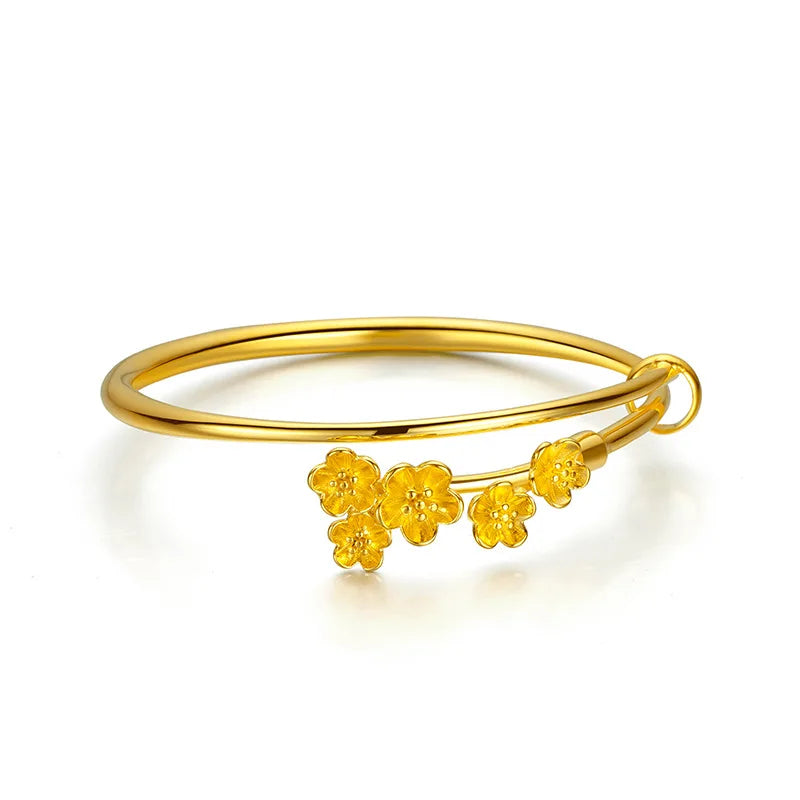 Peach Blossom 24KT Bracelet Bangle Bridal Jewelry Gift
