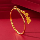 Peach Blossom 24KT Bracelet Bangle Bridal Jewelry Gift