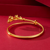 Peach Blossom 24KT Bracelet Bangle Bridal Jewelry Gift