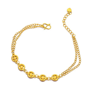 BR298 24KT Fortune Coin Bracelet for Wedding Party