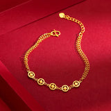BR298 24KT Fortune Coin Bracelet for Wedding Party