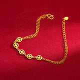 BR298 24KT Fortune Coin Bracelet for Wedding Party