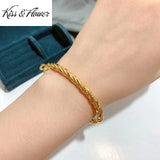 BR300 Fine Woman Girl Bride Party Wedding Gift 24KT Bracelet Bangle