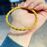 BR300 Fine Woman Girl Bride Party Wedding Gift 24KT Bracelet Bangle