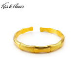 BR32 Fine Jewelry Bamboo Joint 24KT Opening Bracelet Bangle