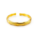 BR32 Fine Jewelry Bamboo Joint 24KT Opening Bracelet Bangle