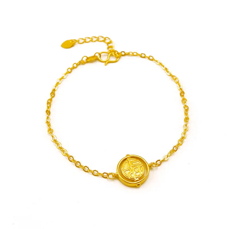 Vintage FU Rotatable Chain Bracelet