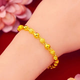 BR38 6mm Beads 24KT Chain Bracelet
