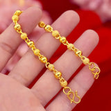 BR38 6mm Beads 24KT Chain Bracelet