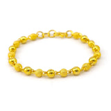 BR38 6mm Beads 24KT Chain Bracelet