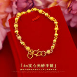 BR38 6mm Beads 24KT Chain Bracelet